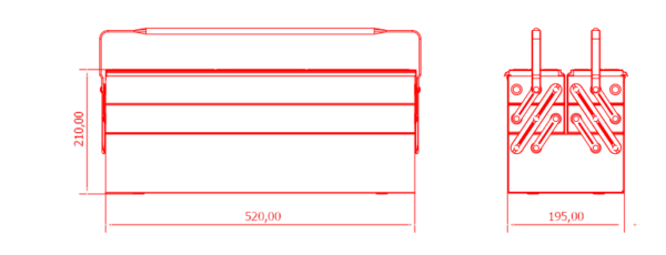 İzeltaş 13000002578 5 Gözlü Uzun Takım Çantası 520mm