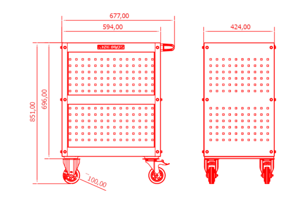 İzeltaş 13000002596 Kapalı Mini Servis Arabası