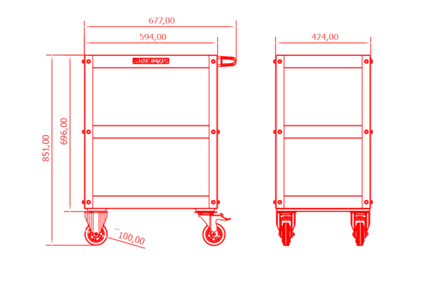 İzeltaş 13000002595 Mini Servis Arabası